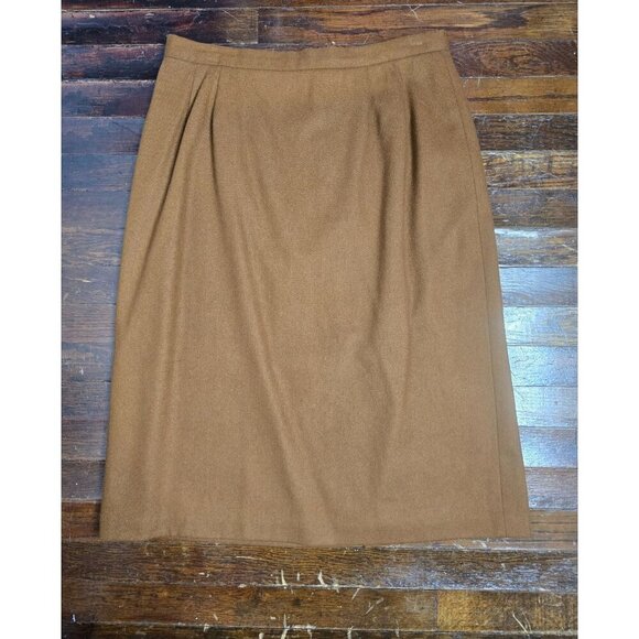 Vintage Cafe Brown Wool Midi Skirt - Picture 10 of 10